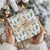 Evergreen Pine Branches und Pinecone Weihnachten Geschenkpapier