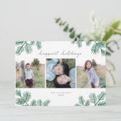 Evergreen Pine Modern Minimal 3 Foto Weihnachten (Stehend Vorderseite)