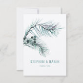 Evergreen Pine Needles Elegante Wedding Vielen Dan Dankeskarte (Vorderseite)