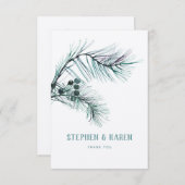 Evergreen Pine Needles Elegante Wedding Vielen Dan Dankeskarte (Vorne/Hinten)