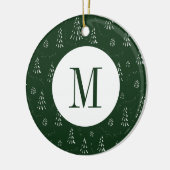 Evergreen Pine Tree Initial Monogram Christmas Keramik Ornament (Links)