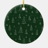 Evergreen Pine Tree Initial Monogram Christmas Keramik Ornament (Hinten)