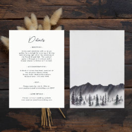 Evergreen Pine Tree Mountains Einfache Hochzeit Begleitkarte