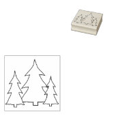 Evergreen Pine Trees Illustration Line Zeichn Gummistempel (Stempel)