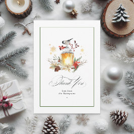 Evergreen Pine und Holly Winter Wedding Dankeskarte