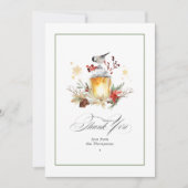 Evergreen Pine und Holly Winter Wedding Dankeskarte (Vorderseite)