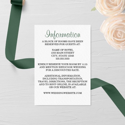 Evergreen Pine Wedding Begleitkarte