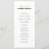 Evergreen Pine Wreath Wedding Ceremony Program Programm (Rückseite)