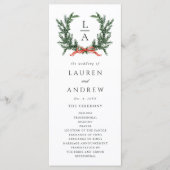 Evergreen Pine Wreath Wedding Ceremony Program Programm (Vorderseite)
