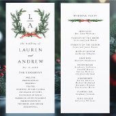 Evergreen Pine Wreath Wedding Ceremony Program Programm