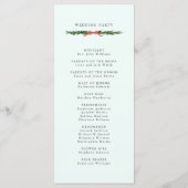 Evergreen Pine Wreath Wedding Mint Green Ceremony  Programm (Rückseite)