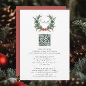 Evergreen Pine Wreath Wedding QR Code Details Begleitkarte