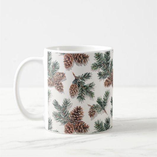 Evergreen Pinecone Cozy Winter Coffee Kaffeetasse (Links)