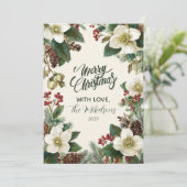 Evergreen Pinecone Feierlichkeiten Feiertagskarte (Stehend Vorderseite)