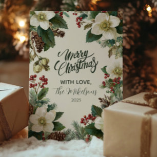 Evergreen Pinecone Feierlichkeiten Feiertagskarte