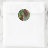 Evergreen Pinecone Save the Date Hochzeitsticker Runder Aufkleber (Tasche)