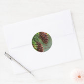 Evergreen Pinecone Save the Date Hochzeitsticker Runder Aufkleber (Umschlag)