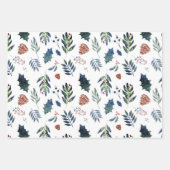 Evergreen Pinecones & Berries Green, White, Red Geschenkpapier Set (Vorderseite 2)