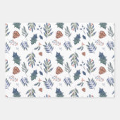 Evergreen Pinecones & Berries Green, White, Red Geschenkpapier Set (Vorderseite)