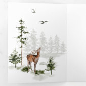 Evergreen Pines Rustic Mountain Forest Wedding Dreifach Gefaltete Einladung (Innen Erste Seite)