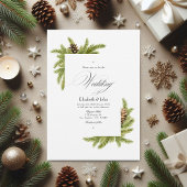 Evergreen Pines Winter Wonderland Wedding QR Code Einladung