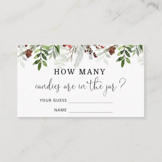 Evergreen rät wie viele Bonbons Begleitkarte (Vorderseite)