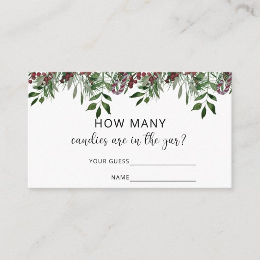 Evergreen rät wie viele Bonbons Begleitkarte (Vorderseite)