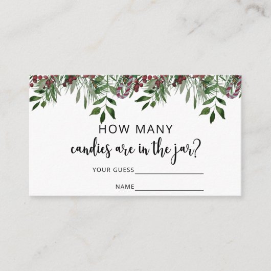 Evergreen rät wie viele Bonbons Begleitkarte (Vorderseite)