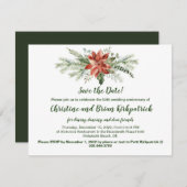 Evergreen Red Poinsettia Christmas - Patti K UAWG RSVP Karte (Vorne/Hinten)