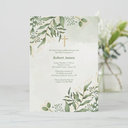 Evergreen Religious Einladung (Stehend Vorderseite)