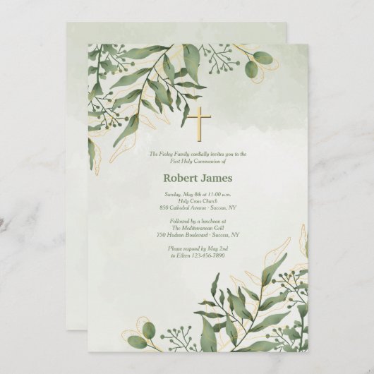 Evergreen Religious Einladung (Vorne/Hinten)