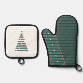 Evergreen Rhythm Ofenhandschuh & Topflappen-Set