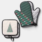 Evergreen Rhythm Ofenhandschuh & Topflappen-Set (Vorderseite/Rückseite)