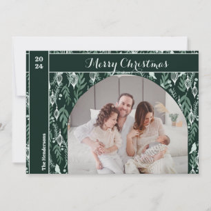 Evergreen Ribbon Modern Ein Foto Weihnachten