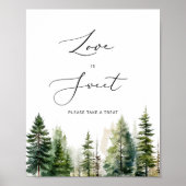 Evergreen rustic Liebe ist süß nehmen Sie eine Lec Poster (Vorne)