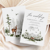 Evergreen Rustic Mountain Forest Boho Wedding Einladung