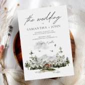 Evergreen Rustic Mountain Forest Boho Wedding Einladung