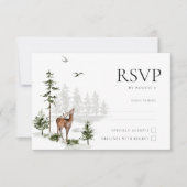 Evergreen Rustic Mountain Forest Wedding RSVP Card Karte (Vorderseite)