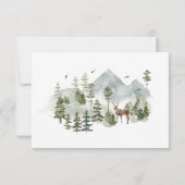 Evergreen Rustic Mountain Forest Wedding RSVP Card Karte (Rückseite)