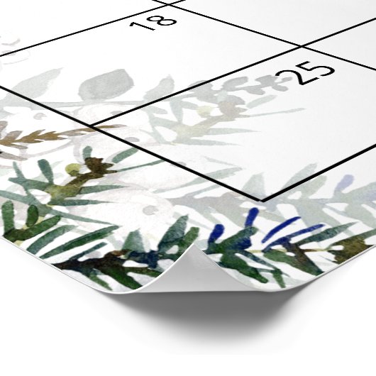 Evergreen schätze den Fälligkeitskalender Poster (Ecke)