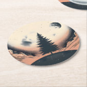 Evergreen Serenity Runder Pappuntersetzer (Angewinkelt)