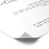 Evergreen Signature trinkt Winterhochzeit Poster (Ecke)