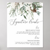 Evergreen Signature trinkt Winterhochzeit Poster (Vorne)
