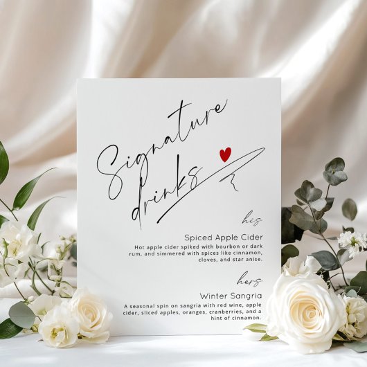 Evergreen Signature trinkt Winterhochzeit Poster