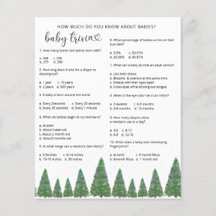 Evergreen Snow Baby Trivia Baby Showspiel