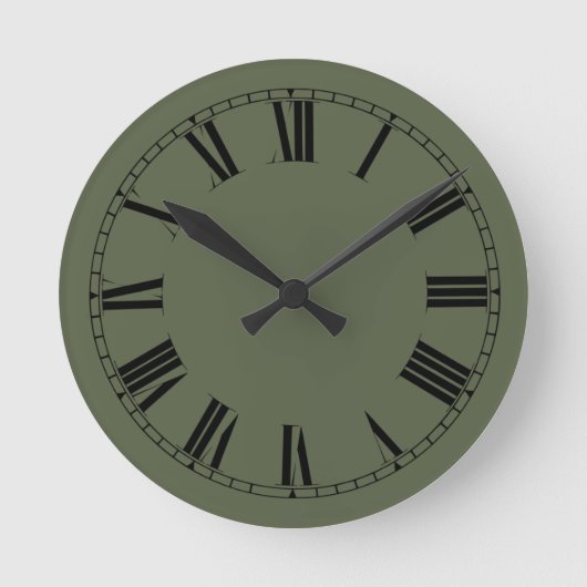 Evergreen Solid Color Runde Wanduhr (Vorderseite)