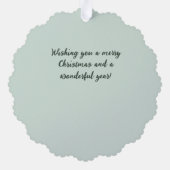 Evergreen Sparkling Frost Frost Frohe Weihnachten Ornament Karte (Rückseite)