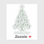 "Evergreen Spirit - Musical Christmas Tree Design" Aufkleber (Blatt)
