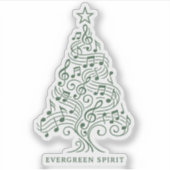 "Evergreen Spirit - Musical Christmas Tree Design" Aufkleber (Vorderseite)