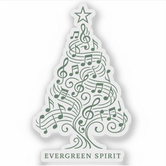 "Evergreen Spirit - Musical Christmas Tree Design" Aufkleber (Vorderseite)